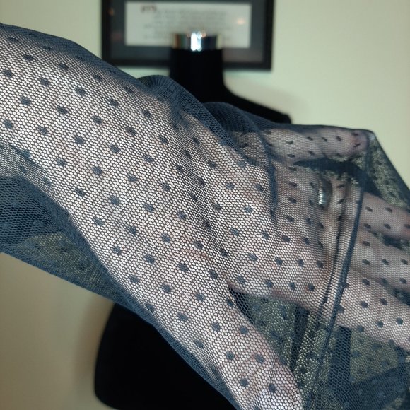 Brand New Sexy  Black Criss-Cross Cold Shoulder Sheer Lace Sleeve - Picture 2 of 11